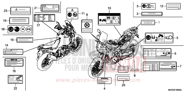 CAUTION LABEL for CRF1100D MAT BALLISTIC BLACK METALLIC (NHA86) from 2020