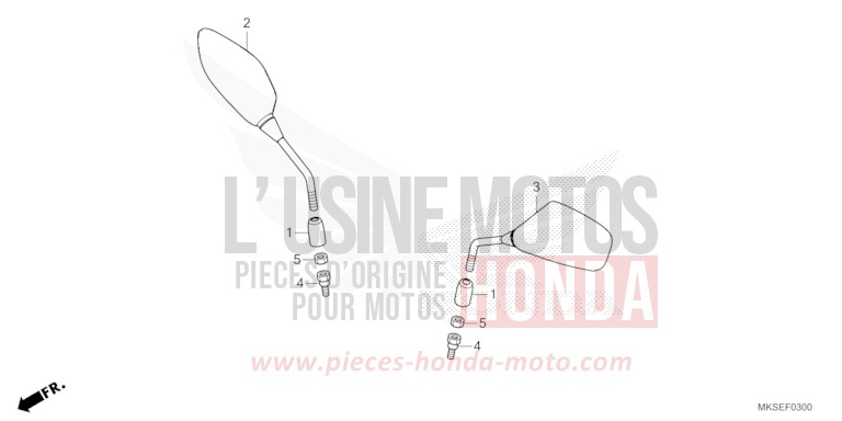 MIRROR for CRF1100D GRAND PRIX RED (R380B) from 2021