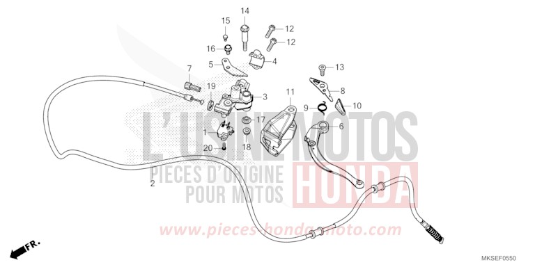 PARKING BRAKE LEVER for CRF1100D GRAND PRIX RED (R380B) from 2021