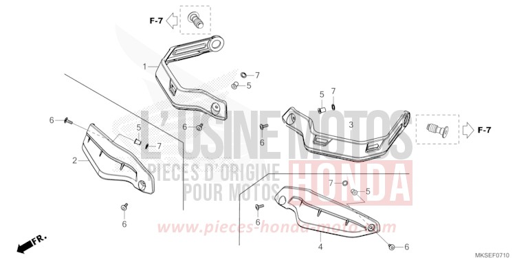 KNUCKLE GUARD for CRF1100D GRAND PRIX RED (R380B) from 2021