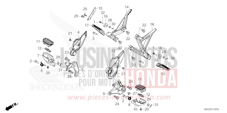 PEDANA per CRF1100D GRAND PRIX RED (R380B) del 2021