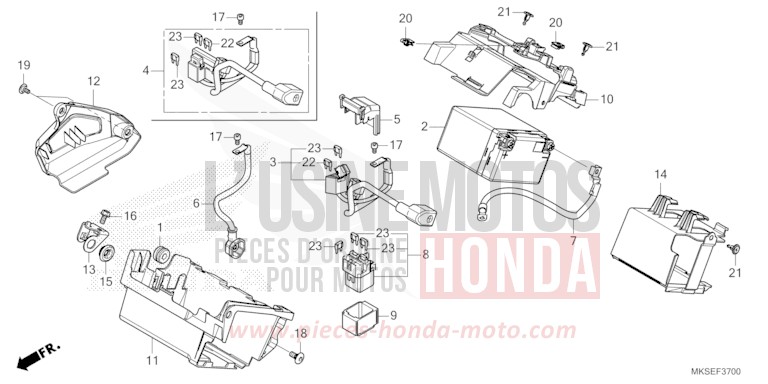 BATTERY for CRF1100D GRAND PRIX RED (R380B) from 2021