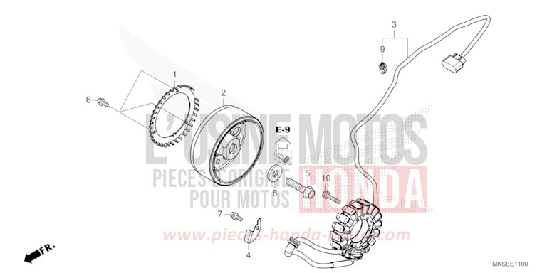 GENERATORE per CRF1100D MAT BALLISTIC BLACK METALLIC (NHA86) del 2021