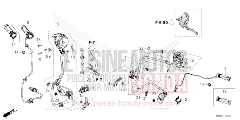 INTERRUTTORE/CAVO (DCT) per CRF1100D MAT BALLISTIC BLACK METALLIC (NHA86) del 2021