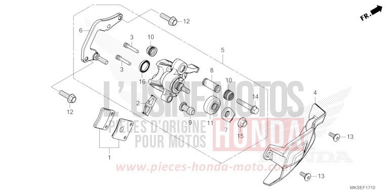 PARKING BRAKE CALIPER for CRF1100D MAT BALLISTIC BLACK METALLIC (NHA86) from 2021