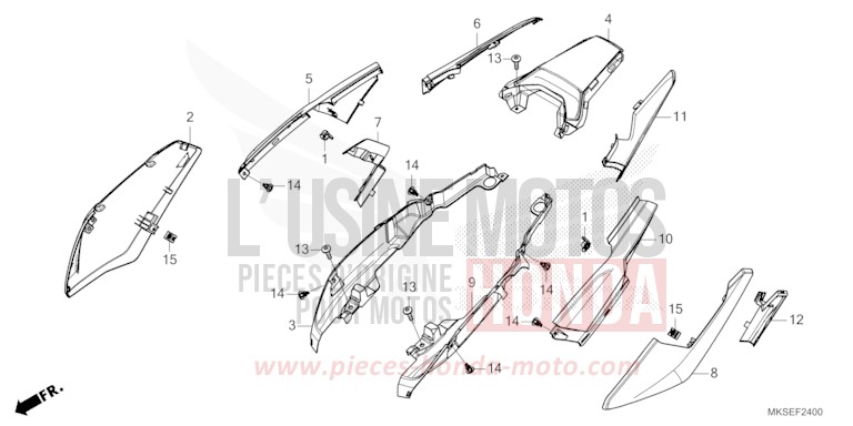 SIDE COVER (1) for CRF1100D MAT BALLISTIC BLACK METALLIC (NHA86) from 2021