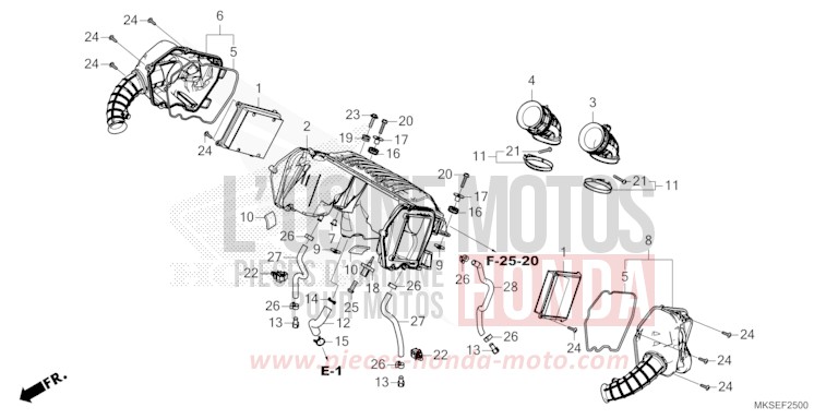 AIR CLEANER for CRF1100D MAT BALLISTIC BLACK METALLIC (NHA86) from 2021