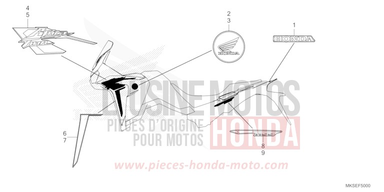 MARK/STRIPE (1) for CRF1100D MAT BALLISTIC BLACK METALLIC (NHA86) from 2021