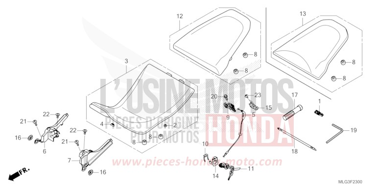 SEAT for CRF1100D GRAND PRIX RED (R380B) from 2022