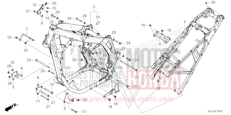 TELAIO per CRF1100D GRAND PRIX RED (R380B) del 2022