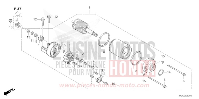 STARTER MOTOR for CRF1100D PEARL GLARE WHITE (NHB53H) from 2022