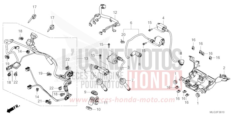 SUB HARNESS/IGNITION COIL for CRF1100D PEARL GLARE WHITE (NHB53H) from 2022