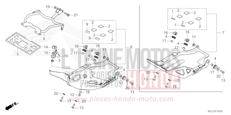 PIASTRA PARASASSI per CRF1100D PEARL GLARE WHITE (NHB53H) del 2022