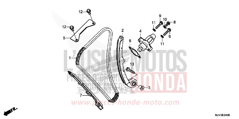 CAM CHAIN/TENSIONER for CBR500R ROSS WHITE (NH196) from 2015
