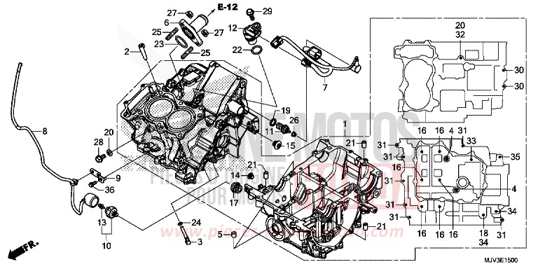 CRANKCASE for CBR500R ROSS WHITE (NH196) from 2015
