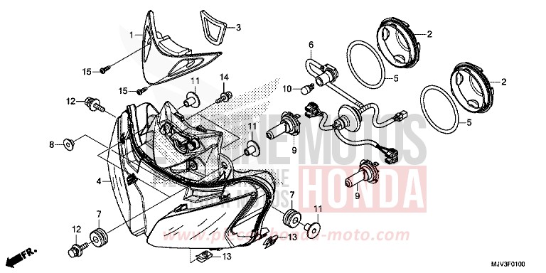 HEADLIGHT for CBR500R ROSS WHITE (NH196) from 2015