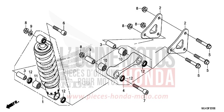 REAR CUSHION for CBR500R ROSS WHITE (NH196) from 2015