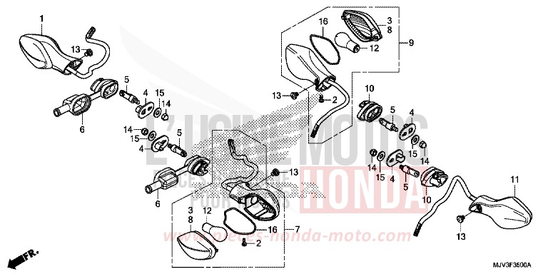 FRECCIA per CBR500R ROSS WHITE (NH196) del 2015