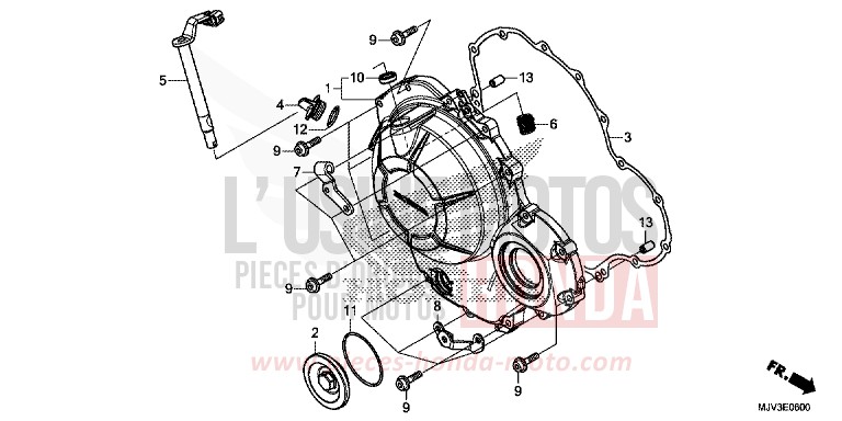 RIGHT CRANKCASE COVER for CBR500R GRAPHITE BLACK (NHB01) from 2015