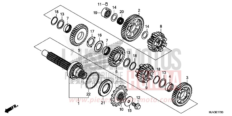 TRANSMISSION (COUNTERSHAFT) for CBR500R GRAPHITE BLACK (NHB01) from 2015