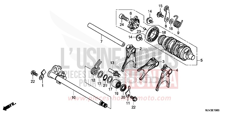 GEARSHIFT DRUM for CBR500R GRAPHITE BLACK (NHB01) from 2015