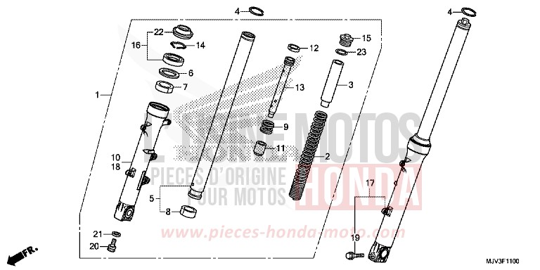 FORCELLA ANTERIORE per CBR500R GRAPHITE BLACK (NHB01) del 2015