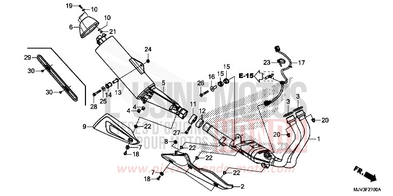EXHAUST MUFFLER for CBR500R GRAPHITE BLACK (NHB01) from 2015