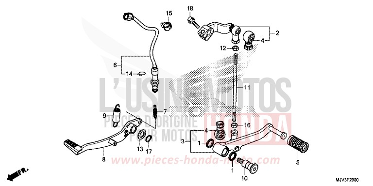 PEDAL for CBR500R GRAPHITE BLACK (NHB01) from 2015