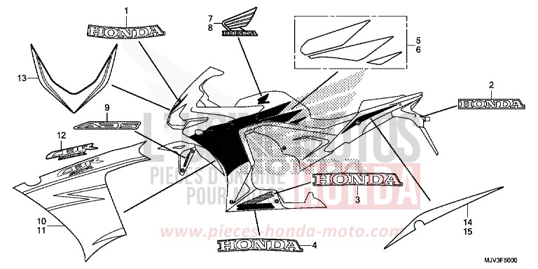 MARK/STRIPE for CBR500R GRAPHITE BLACK (NHB01) from 2015