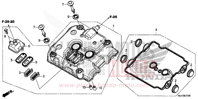CYLINDER HEAD COVER for CBR500R MILLENNIUM RED (R263) from 2015