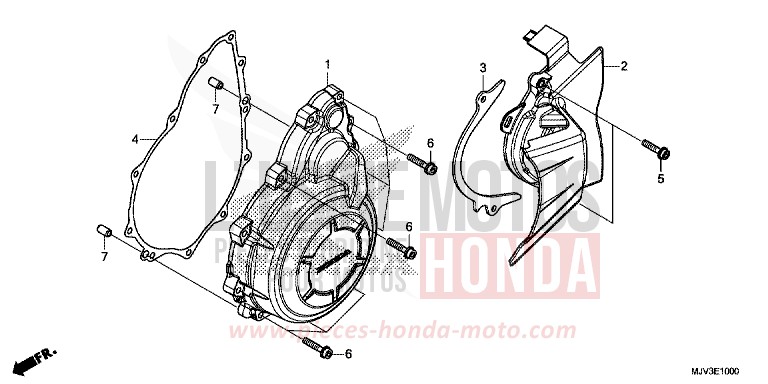 A.C. GENERATOR COVER for CBR500R MILLENNIUM RED (R263) from 2015