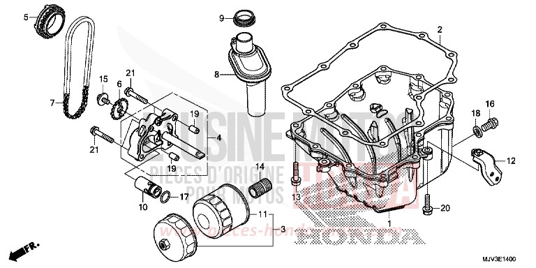 OIL PAN/OIL PUMP for CBR500R MILLENNIUM RED (R263) from 2015