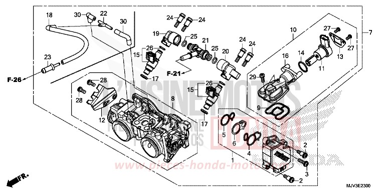 THROTTLE BODY for CBR500R MILLENNIUM RED (R263) from 2015
