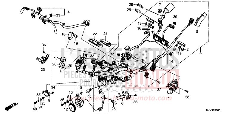 WIRE HARNESS for CBR500R MILLENNIUM RED (R263) from 2015