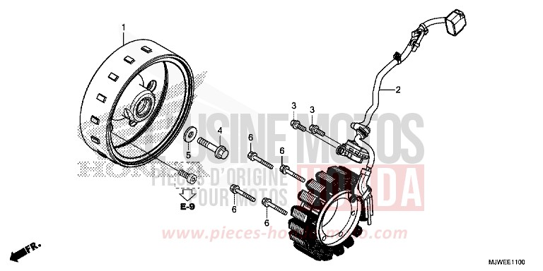 GENERATOR for CBR500R GRAPHITE BLACK (NHB01) from 2016
