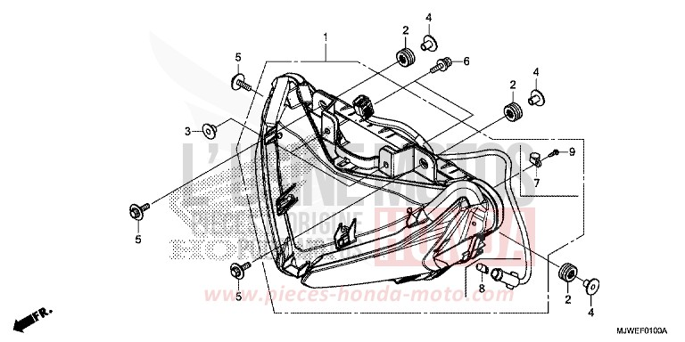 HEADLIGHT for CBR500R GRAPHITE BLACK (NHB01) from 2016