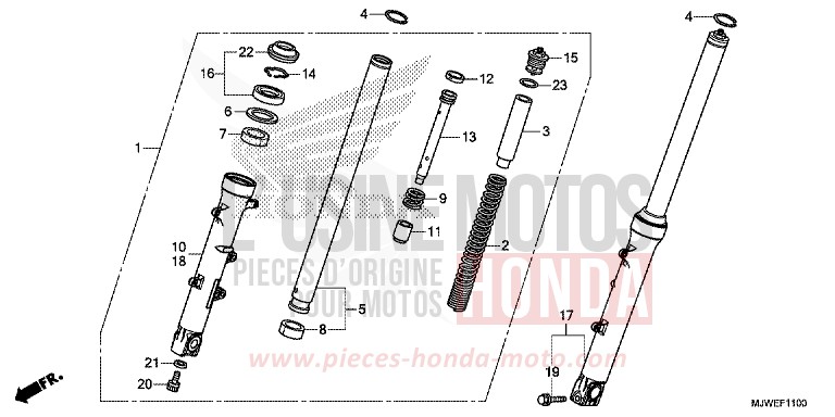 FORCELLA ANTERIORE per CBR500R GRAPHITE BLACK (NHB01) del 2016