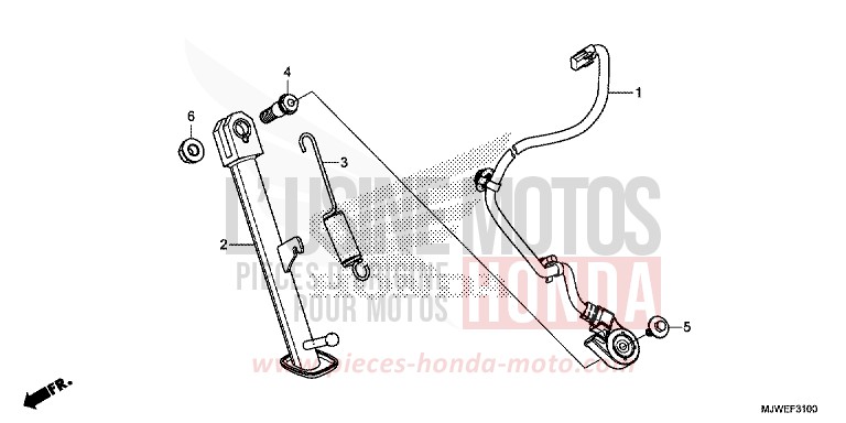 CAVALLETTO LATERALE per CBR500R GRAPHITE BLACK (NHB01) del 2016