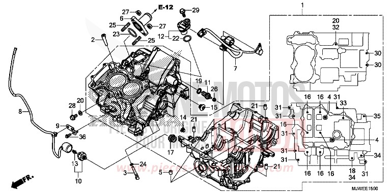 CRANKCASE for CBR500R LEMON ICE YELLOW (Y196) from 2016