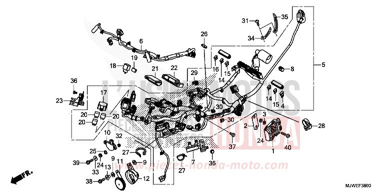 WIRE HARNESS for CBR500R LEMON ICE YELLOW (Y196) from 2016