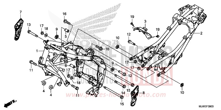 FRAME BODY for CBR500R LEMON ICE YELLOW (Y196) from 2016