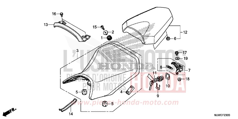 SEAT for CBR500R MILLENNIUM RED (R263) from 2016