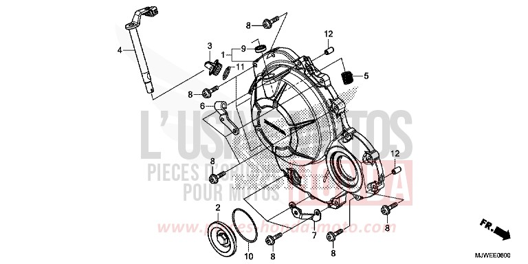 RIGHT CRANKCASE COVER for CBR500R PEARL METALLOID WHITE (NHA96) from 2016
