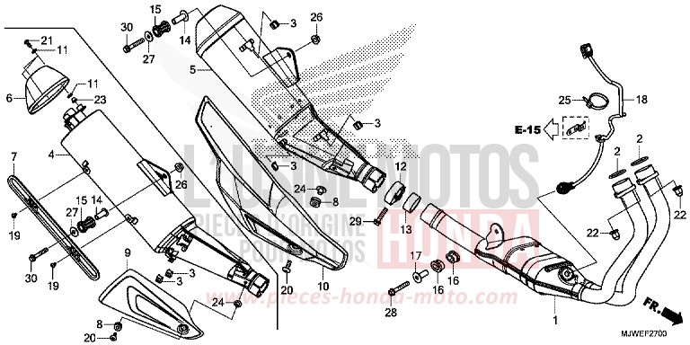 EXHAUST MUFFLER for CBR500R ROSS WHITE (NH196) from 2016
