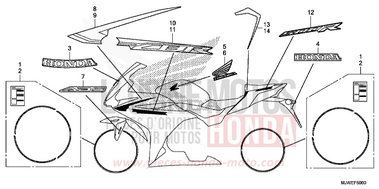 MARK (1) for CBR500R MAT GUNPOWDER BLACK METALLIC (NH436) from 2016