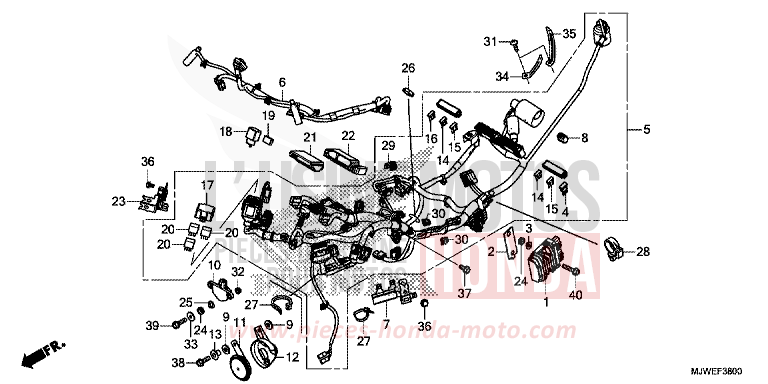 WIRE HARNESS for CBR500R GRAPHITE BLACK (NHB01) from 2017