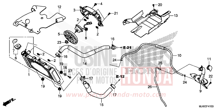 RADIATOR for CBR500R GRAPHITE BLACK (NHB01) from 2017