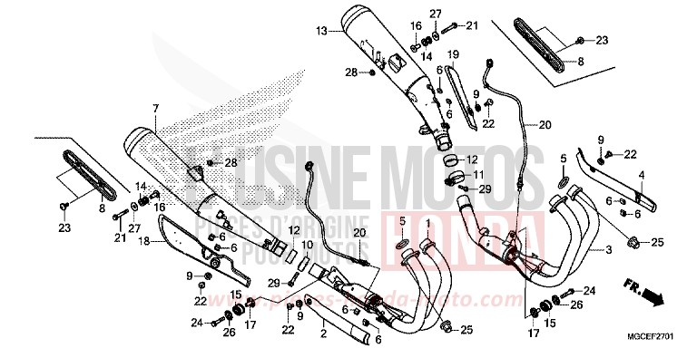 EXHAUST MUFFLER (CB1100SA/SAD) for CB1100 PEARL SUNBEAM WHITE (NHA66) from 2014