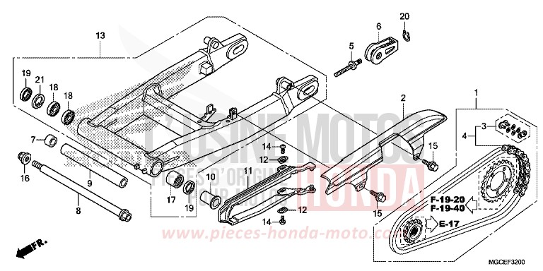 SWINGARM for CB1100 PEARL SUNBEAM WHITE (NHA66) from 2014