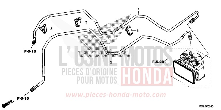 BRAKE PIPE for CB500F ROSS WHITE (NH196K) from 2015